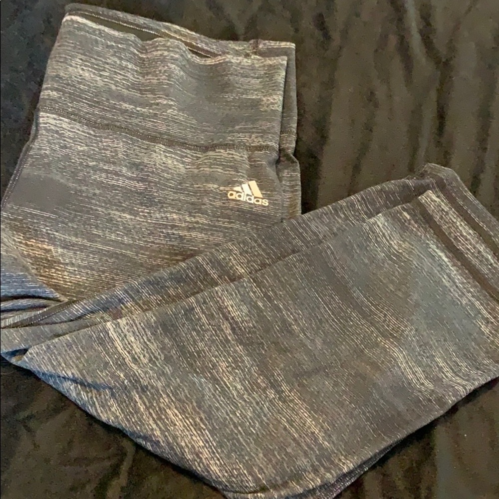 Black/gray adidas cropped leggings